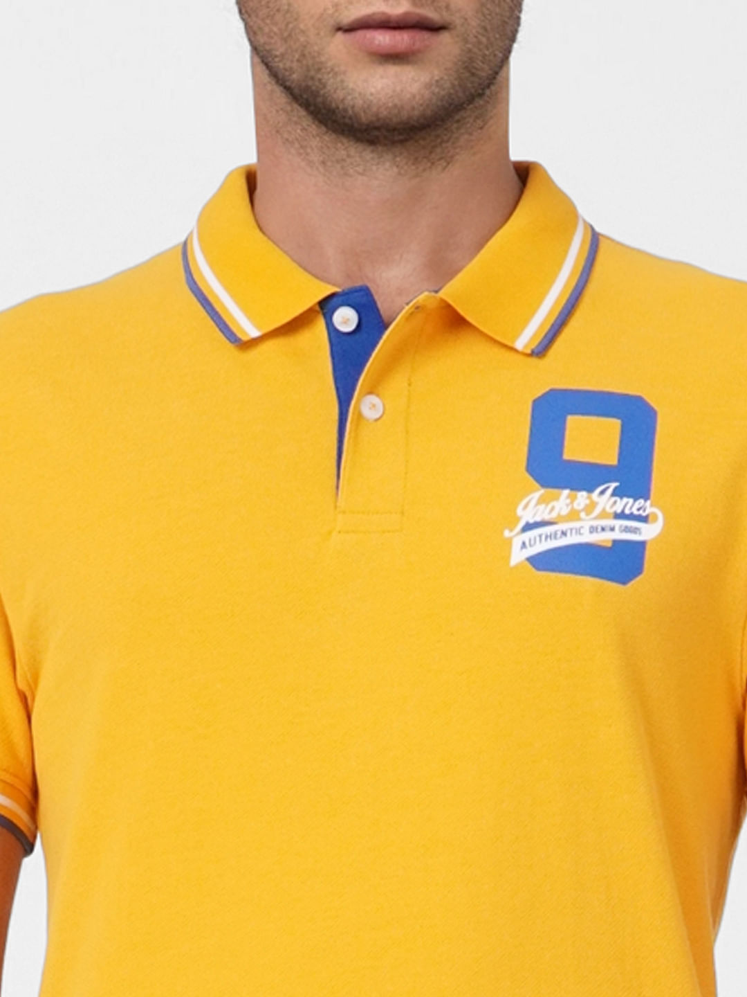 Yellow Contrast Tipping Polo T-shirt