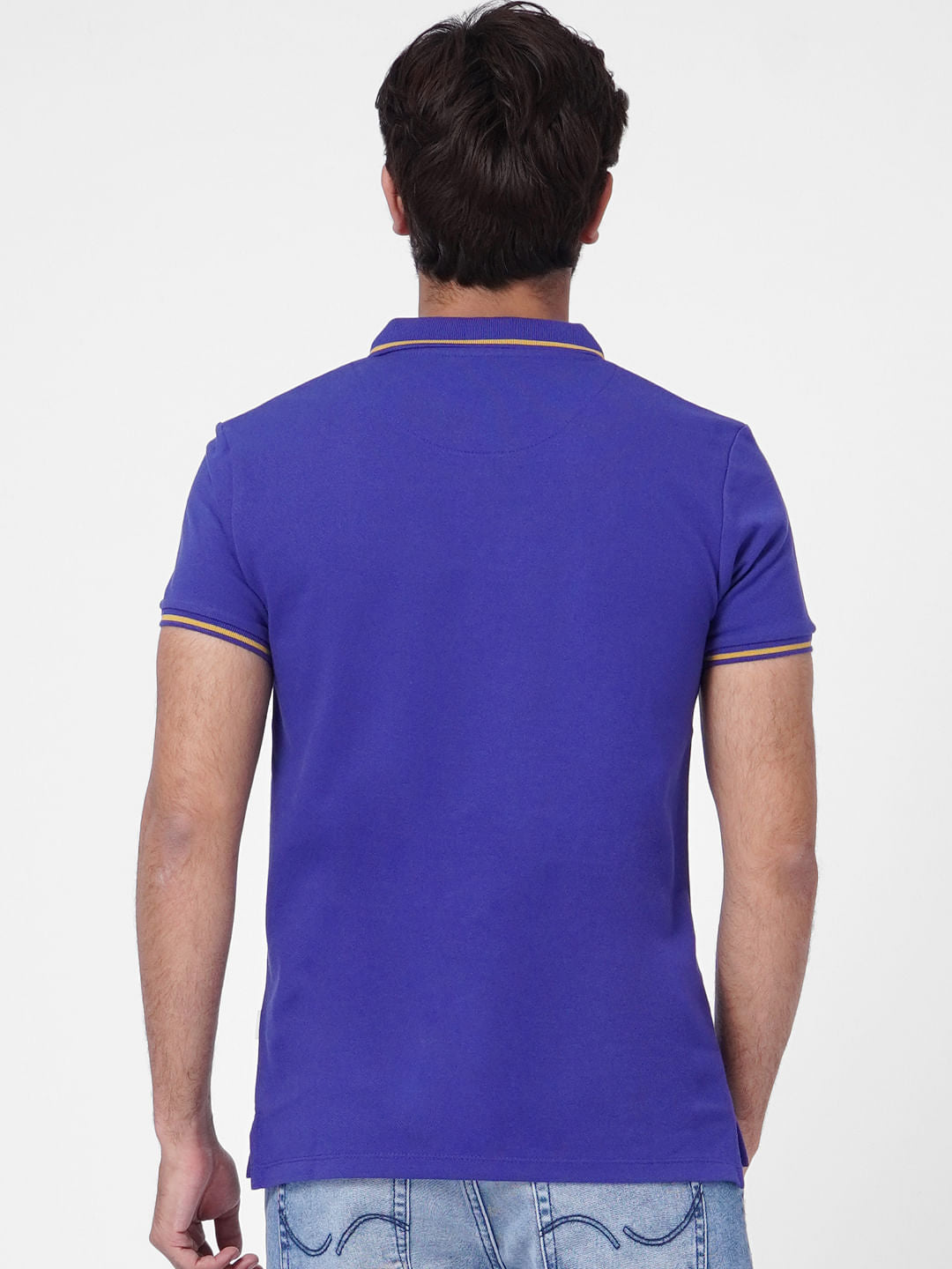 Dark Blue Contrast Tipping Polo T-shirt