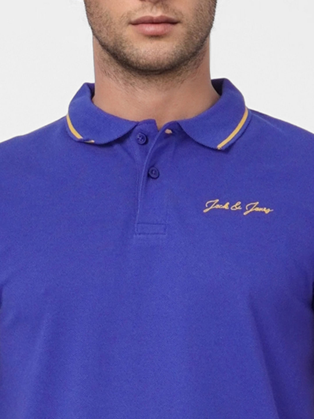 Dark Blue Contrast Tipping Polo T-shirt