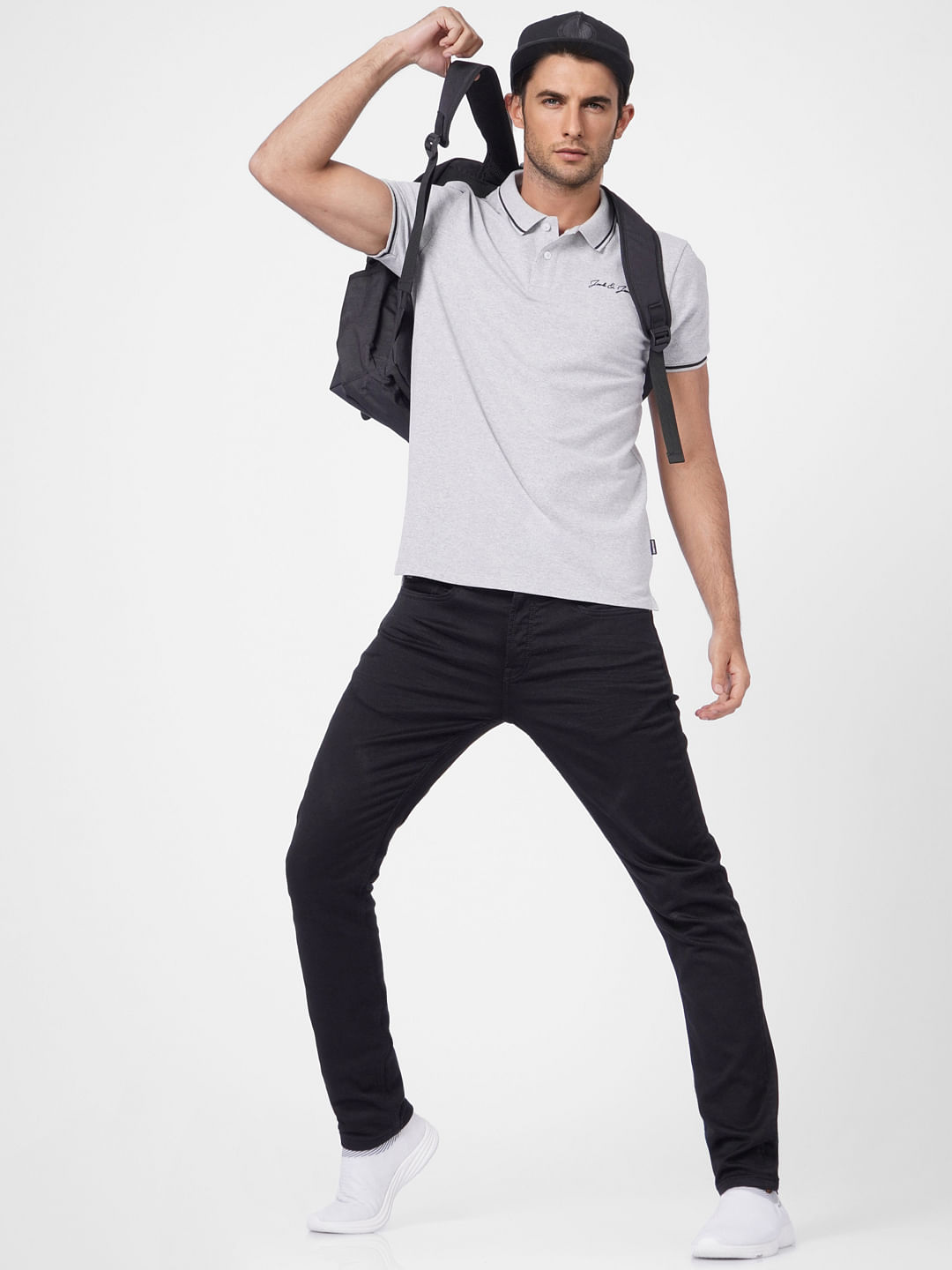 Light Grey Polo T-shirt - S