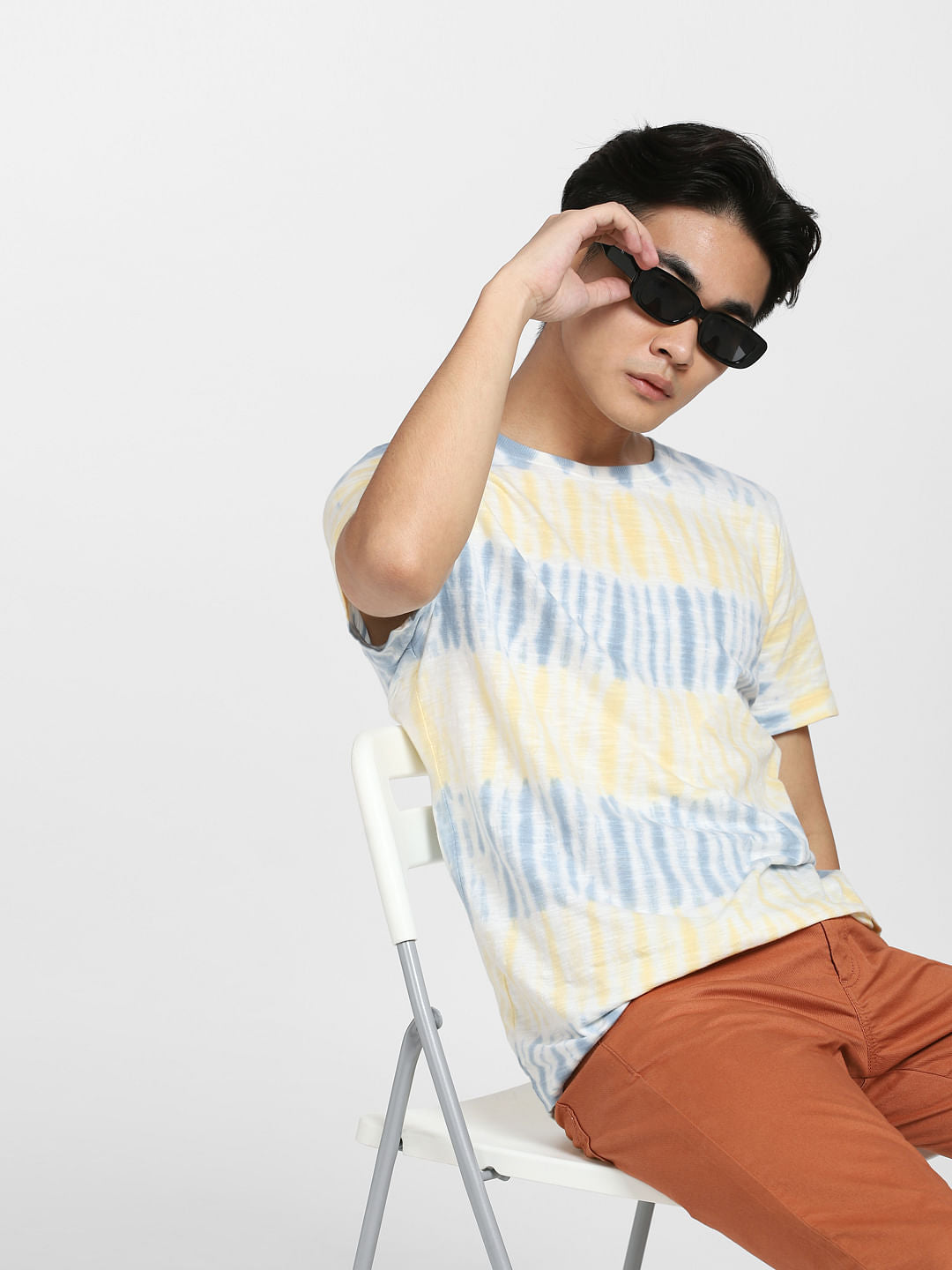 Yellow Tie Dye Crew Neck T-shirt - S