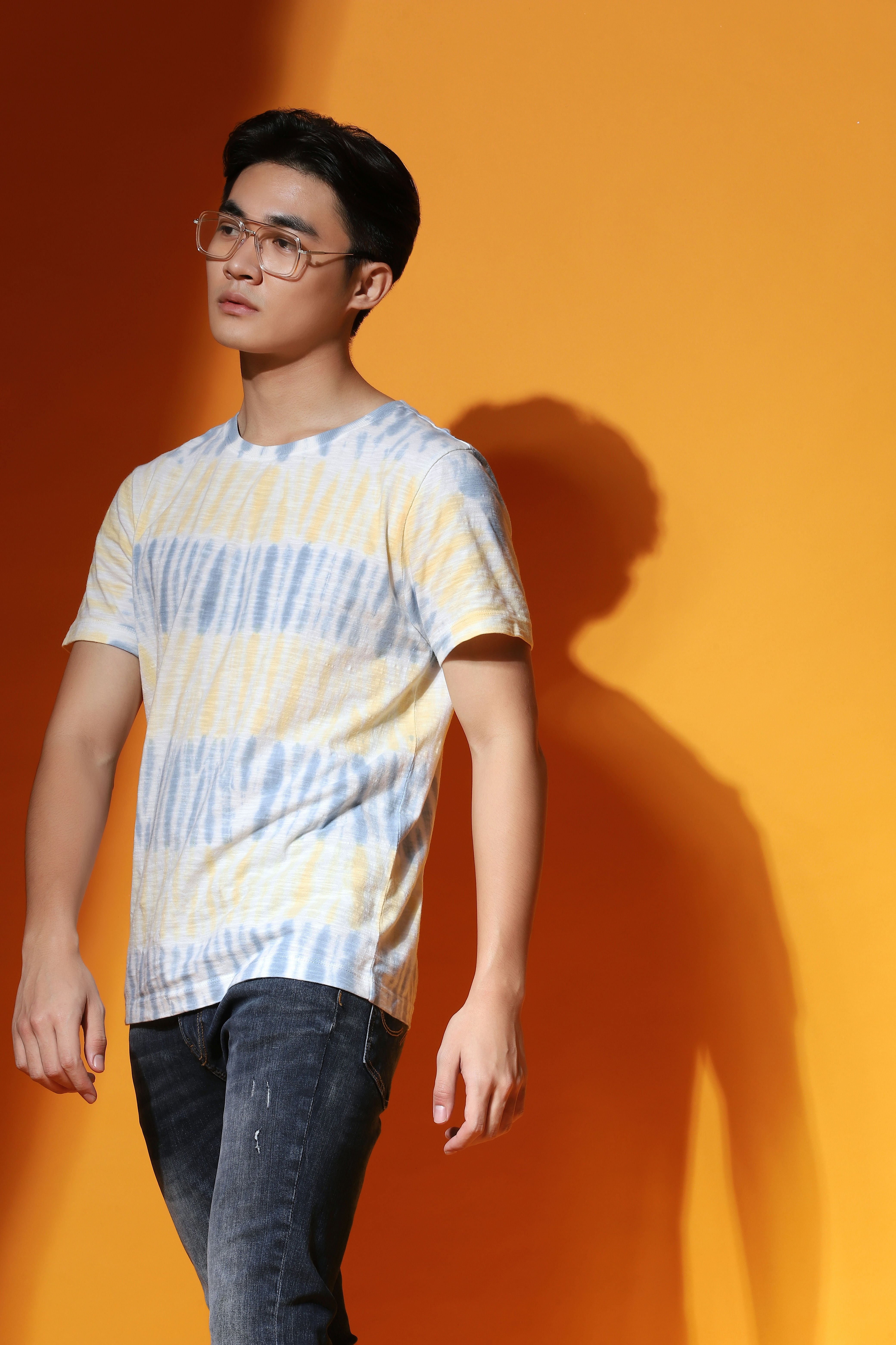 Yellow Tie Dye Crew Neck T-shirt