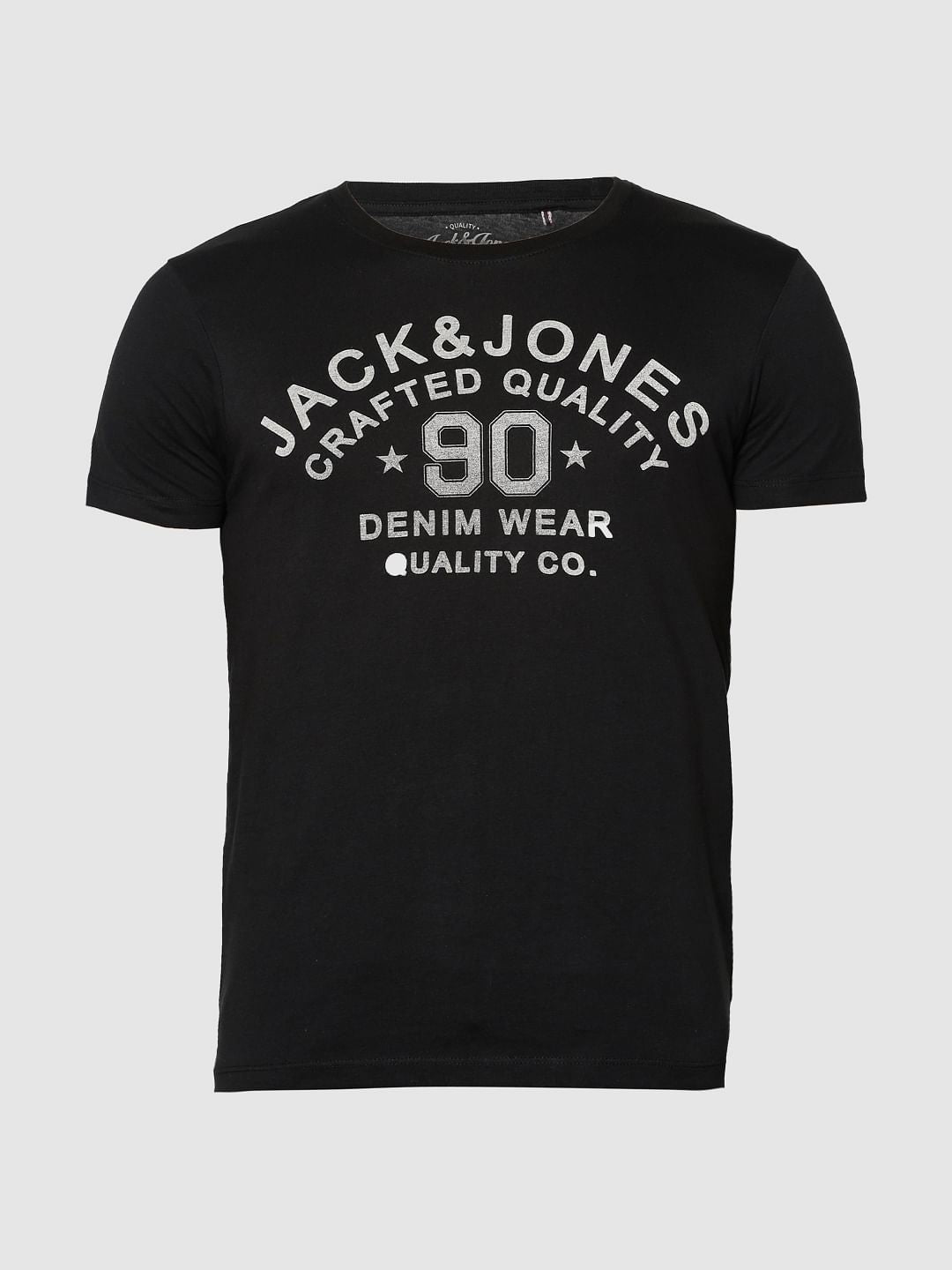 Black Logo Print Crew Neck T-shirt