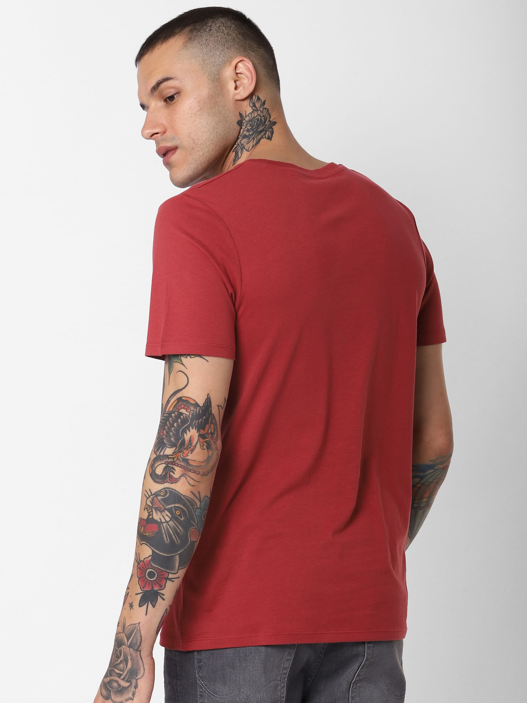 Red Logo Print T-shirt