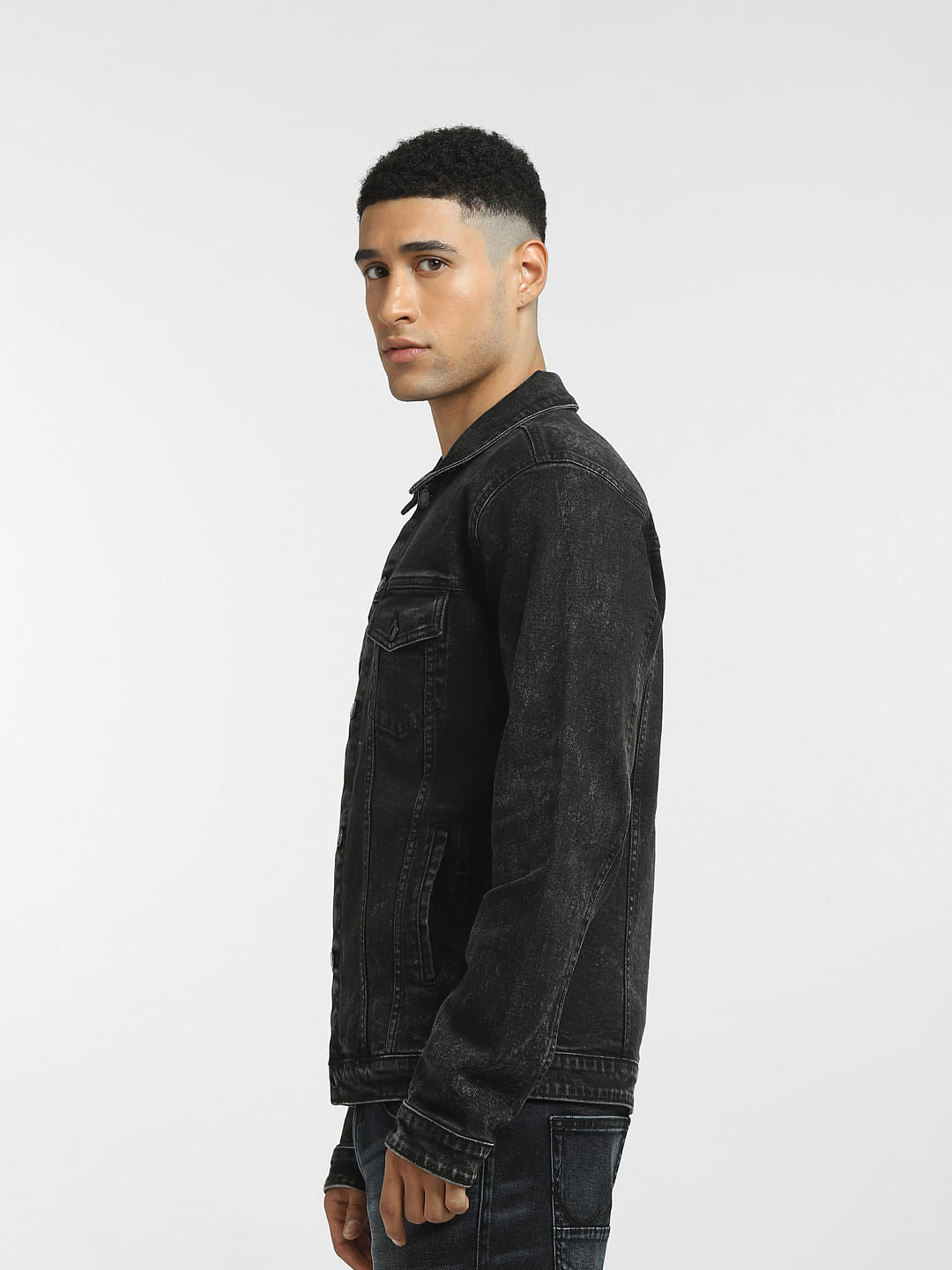 Black Washed Denim Jacket