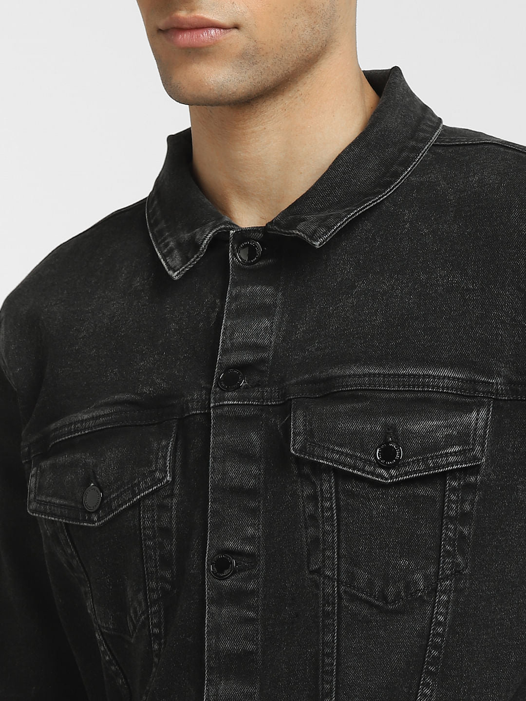 Black Washed Denim Jacket