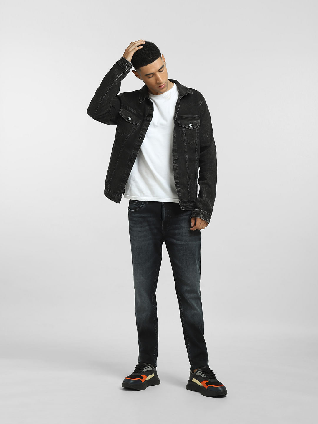 Black Washed Denim Jacket