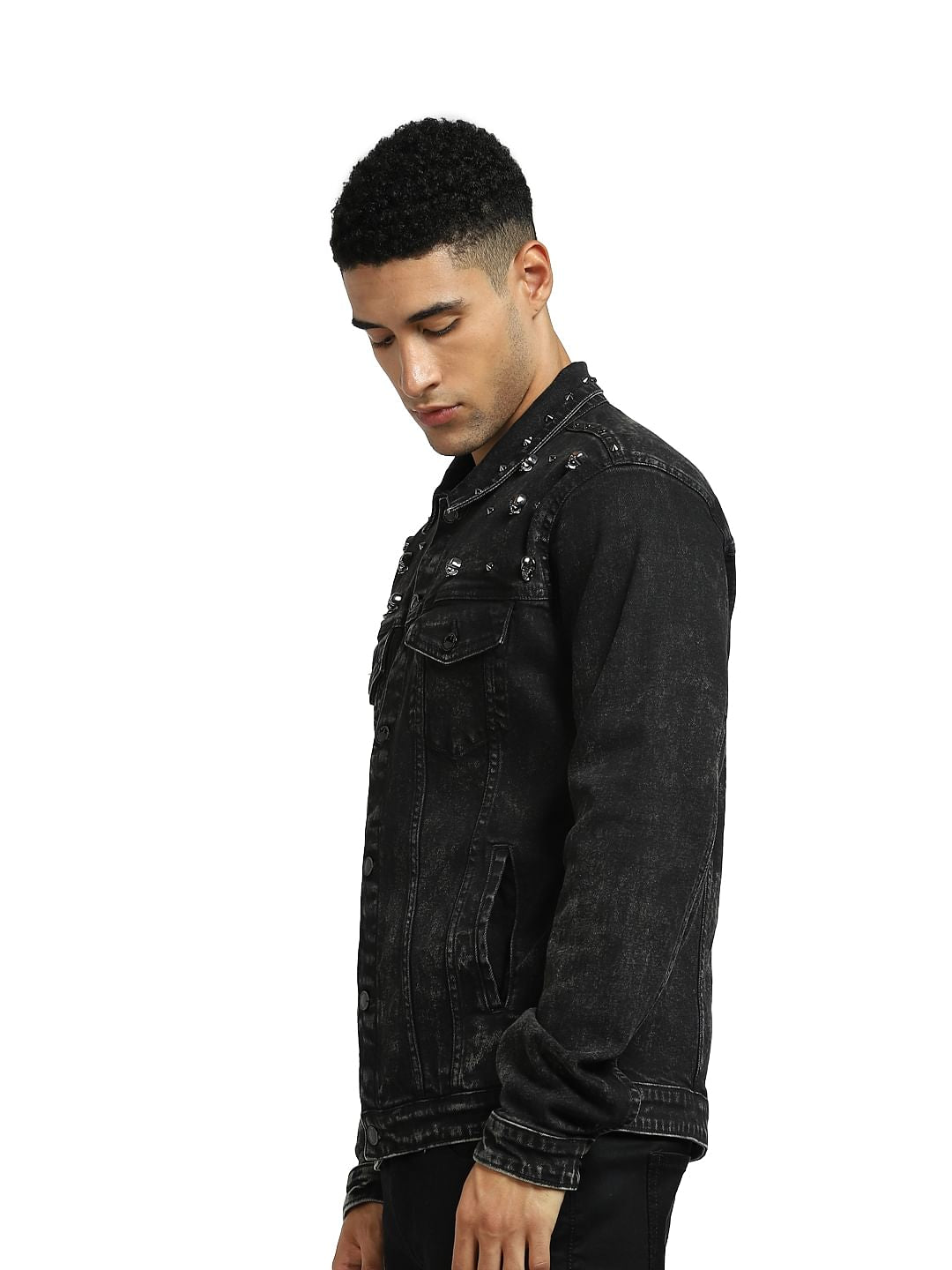 Black Embellished Denim Jacket
