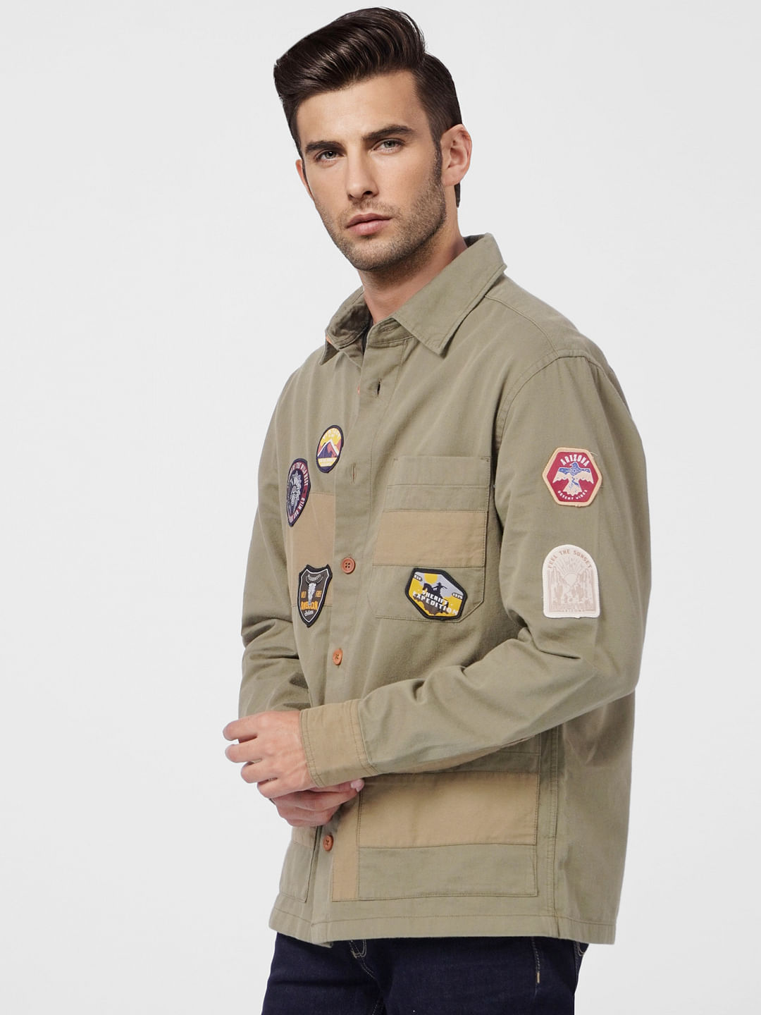 Green Oversized Full Sleeves Shirt