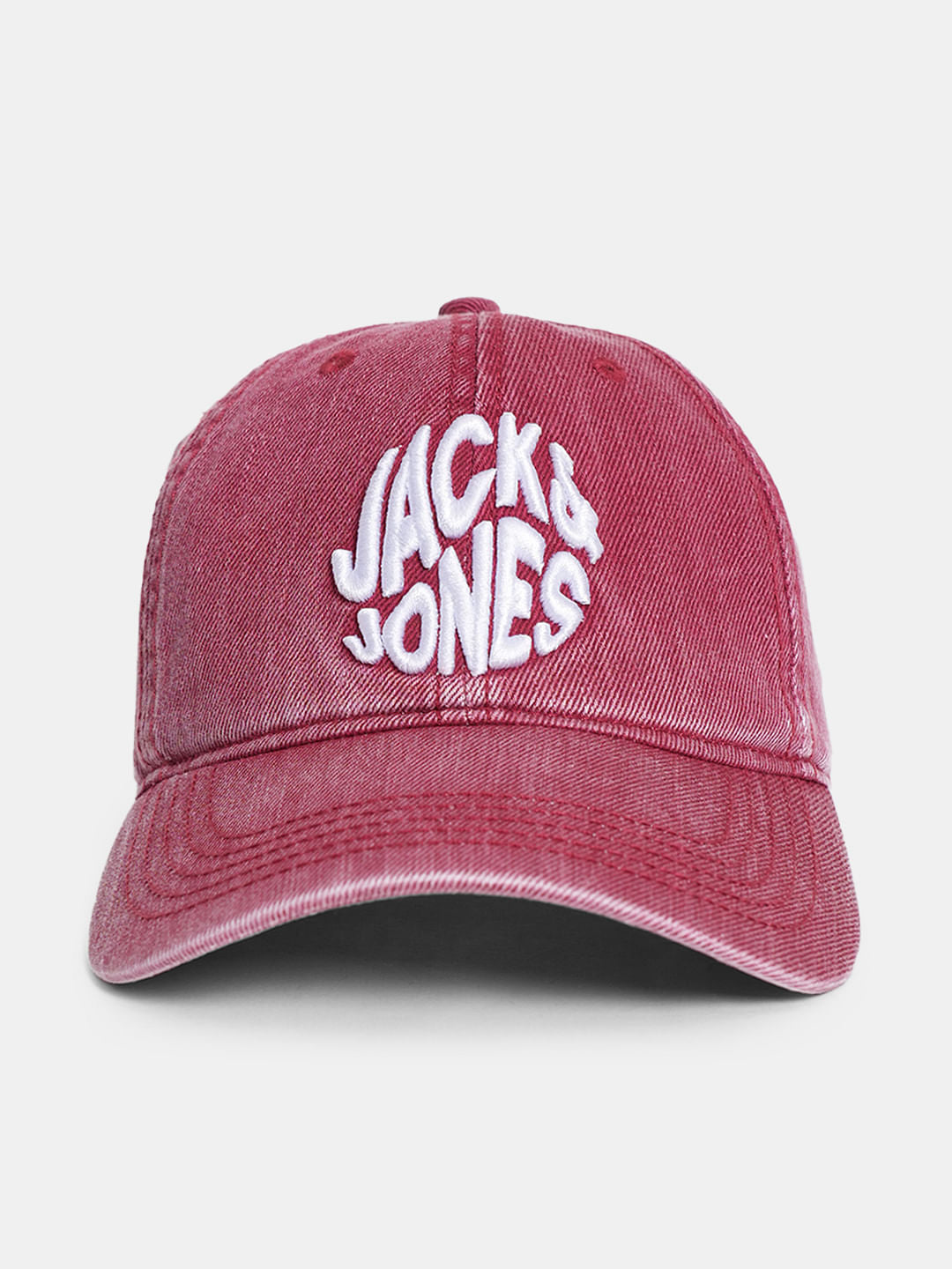 Red Faded Denim Cap - ONE
