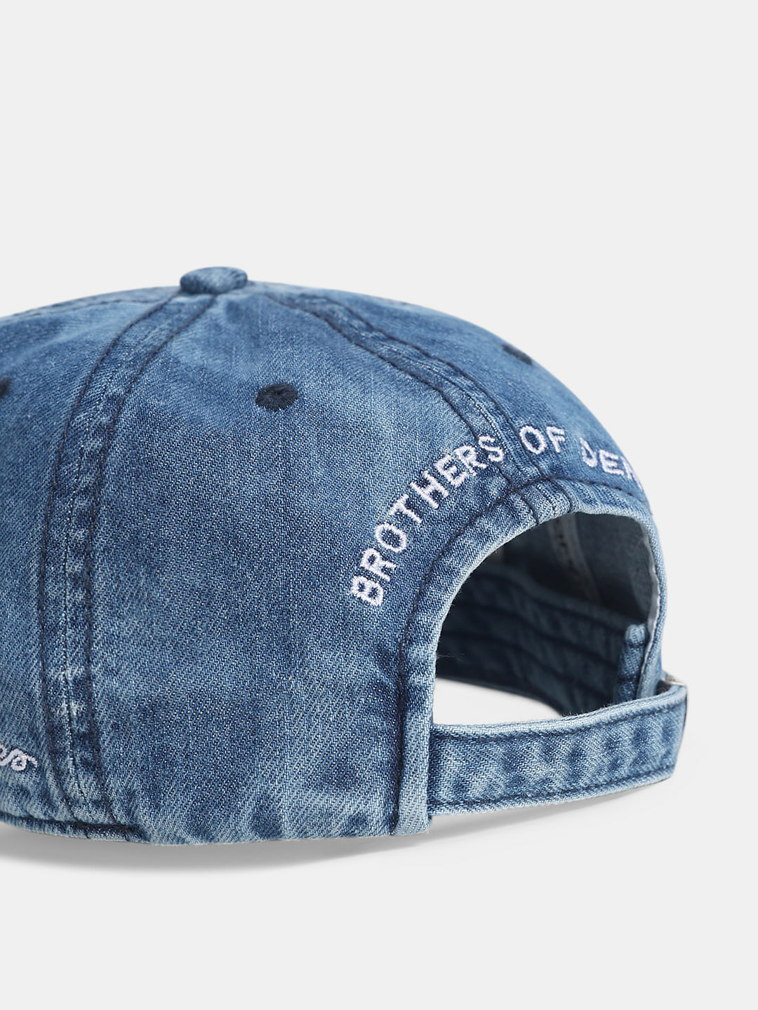 Blue Denim Logo Print Cap