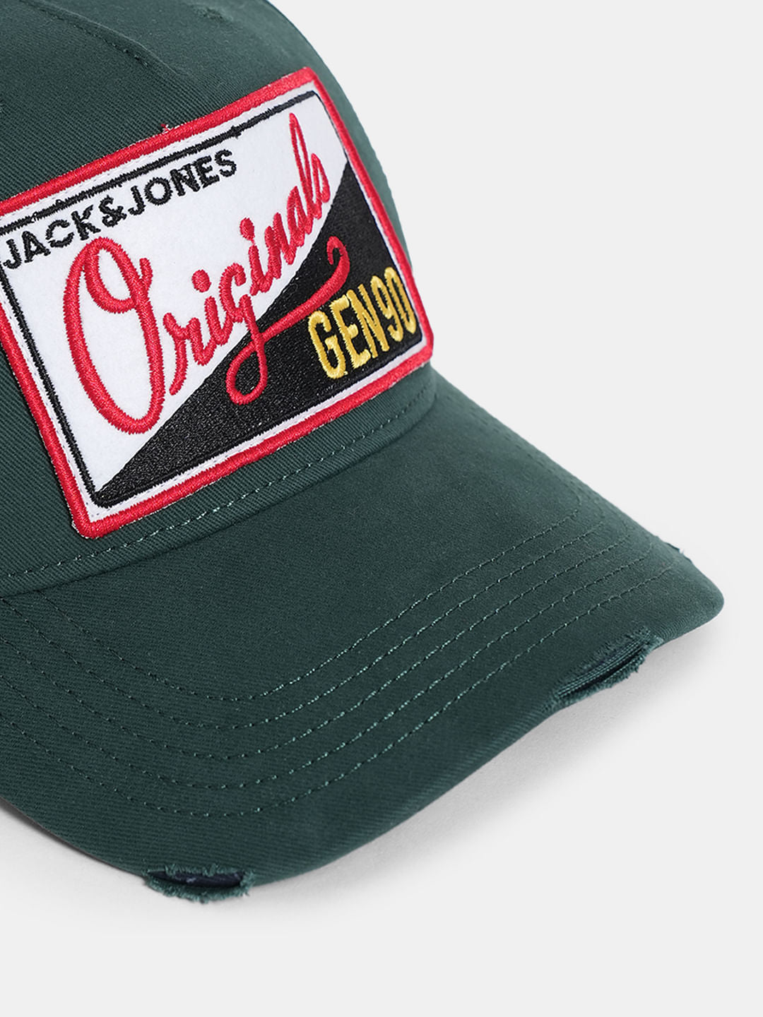 Green Cotton Printed Cap