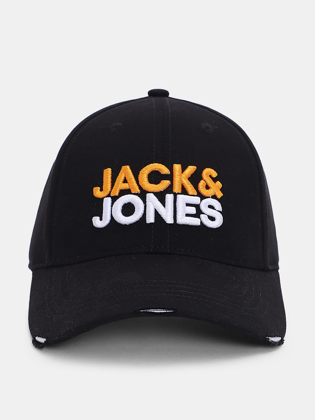 Black Embroidered Logo Baseball Cap