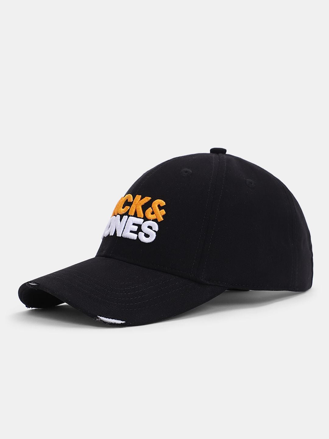 Black Embroidered Logo Baseball Cap