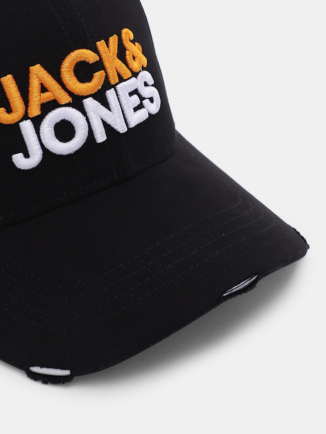 Black Embroidered Logo Baseball Cap