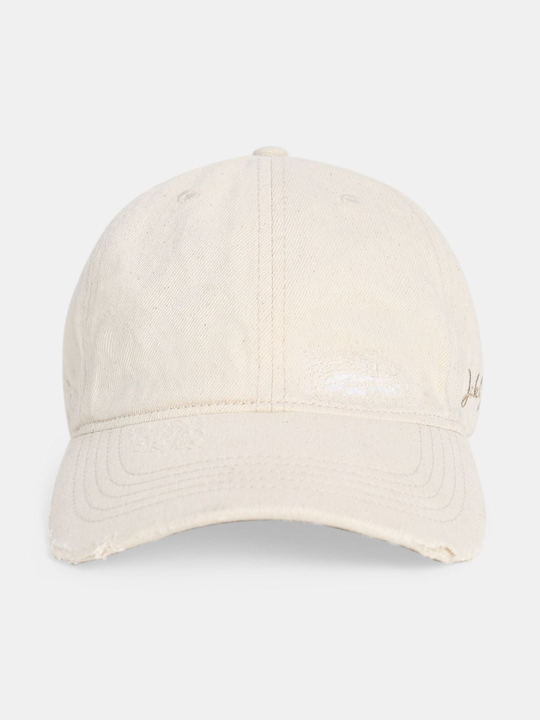 Ecru Ripped Denim Cap