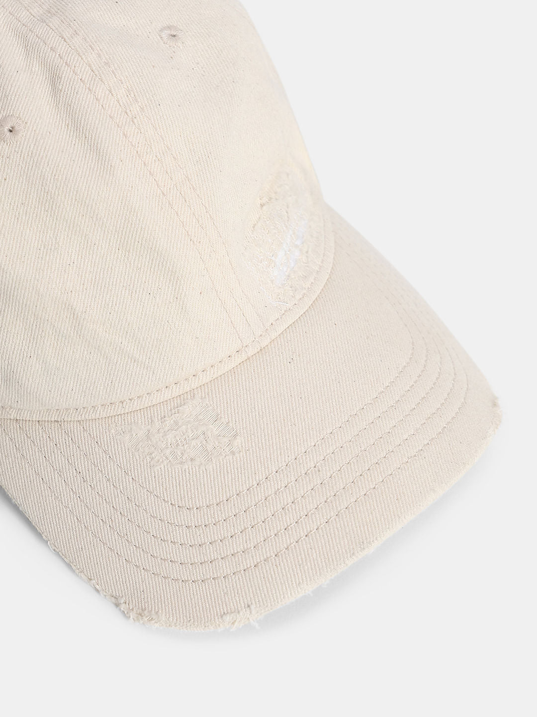 Ecru Ripped Denim Cap