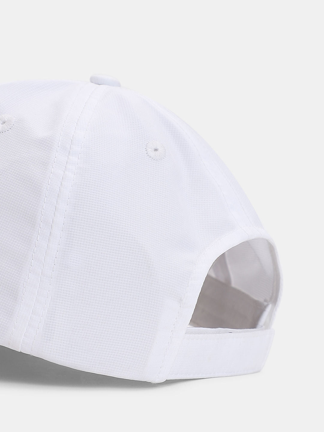 White Logo Print Cap