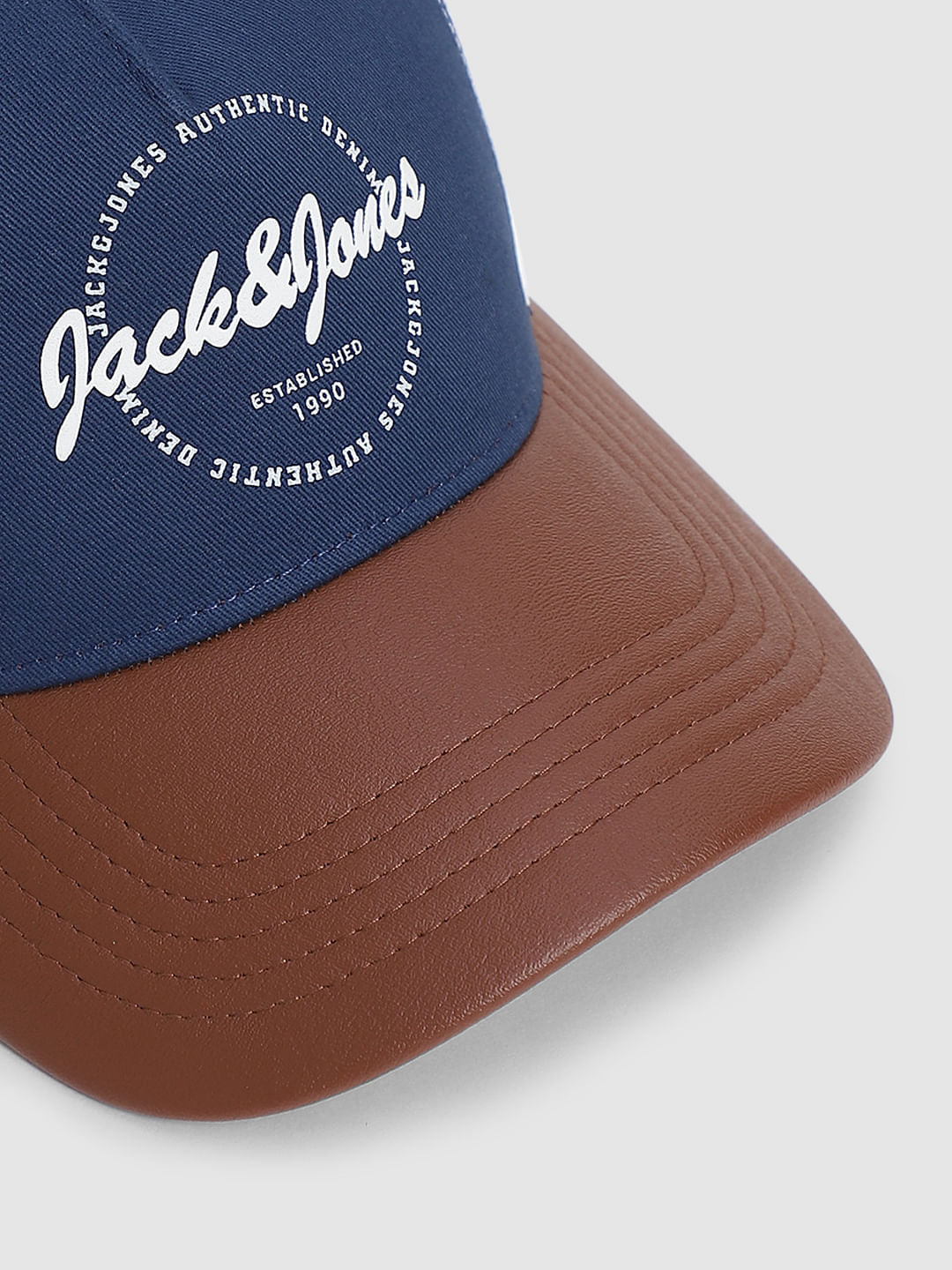 Blue Colourblocked Mesh Cap