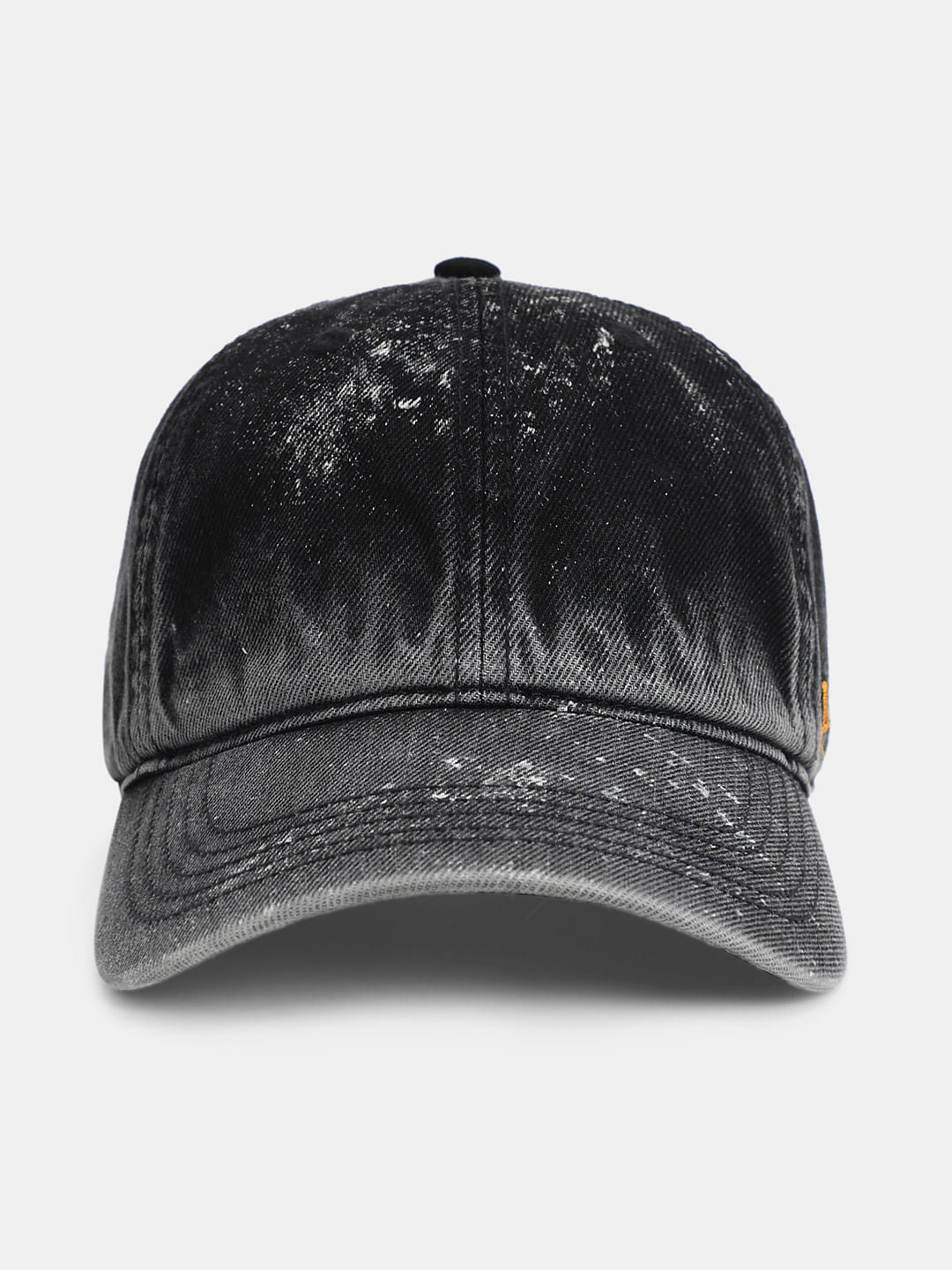 Black Vintage Washed Denim Cap - ONE