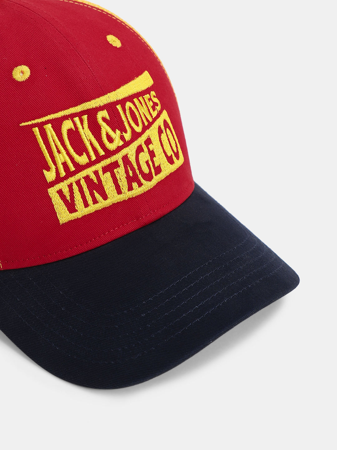 Red Mesh Colourblocked Trucker Cap