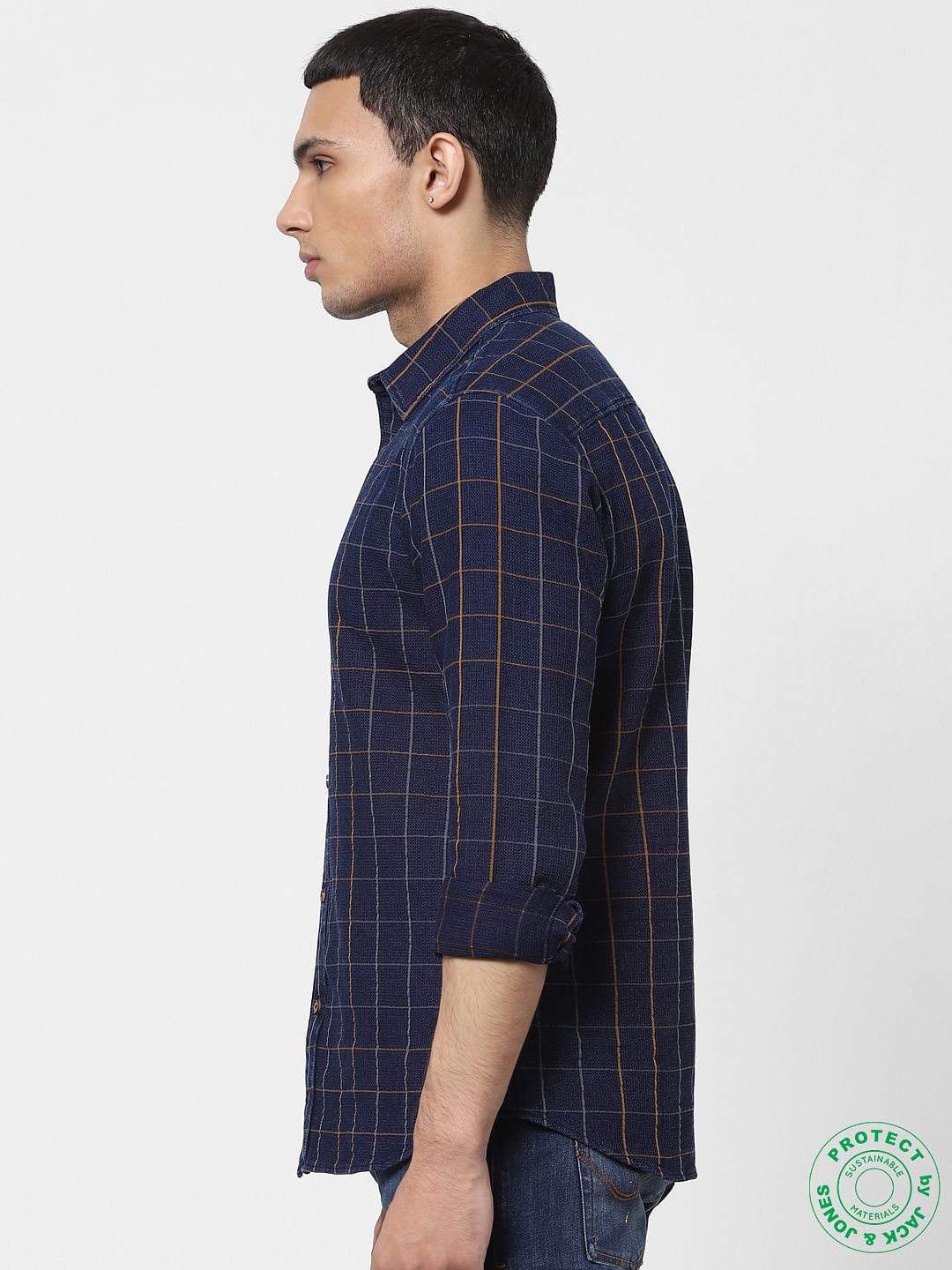 Blue Check Full Sleeves Shirt