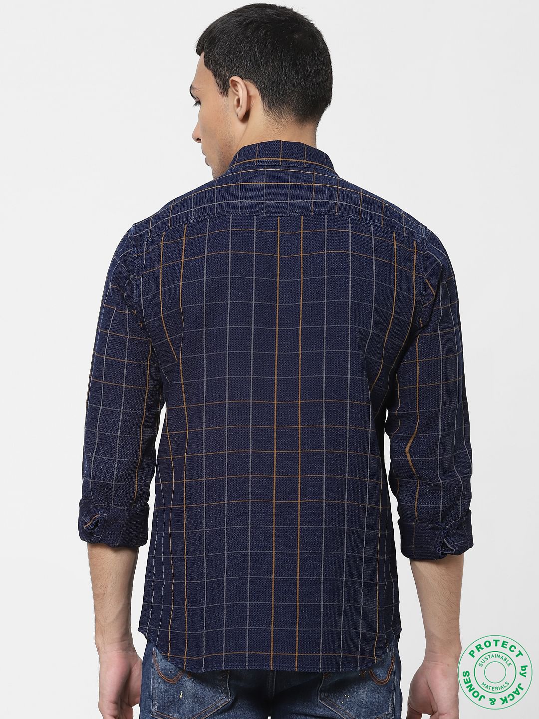 Blue Check Full Sleeves Shirt