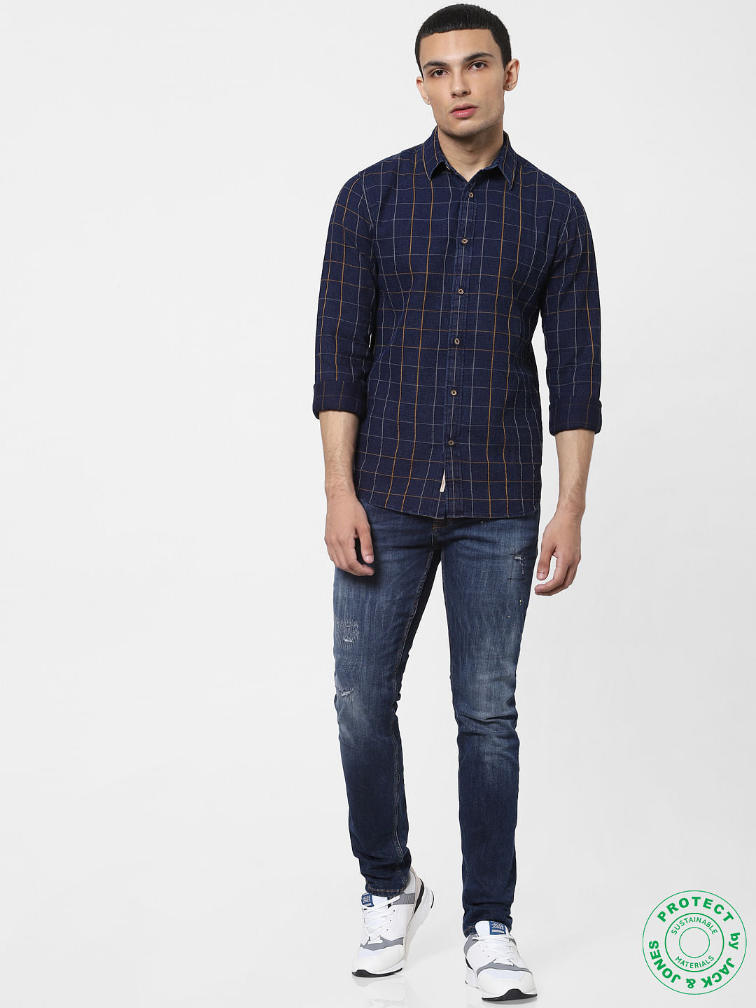 Blue Check Full Sleeves Shirt