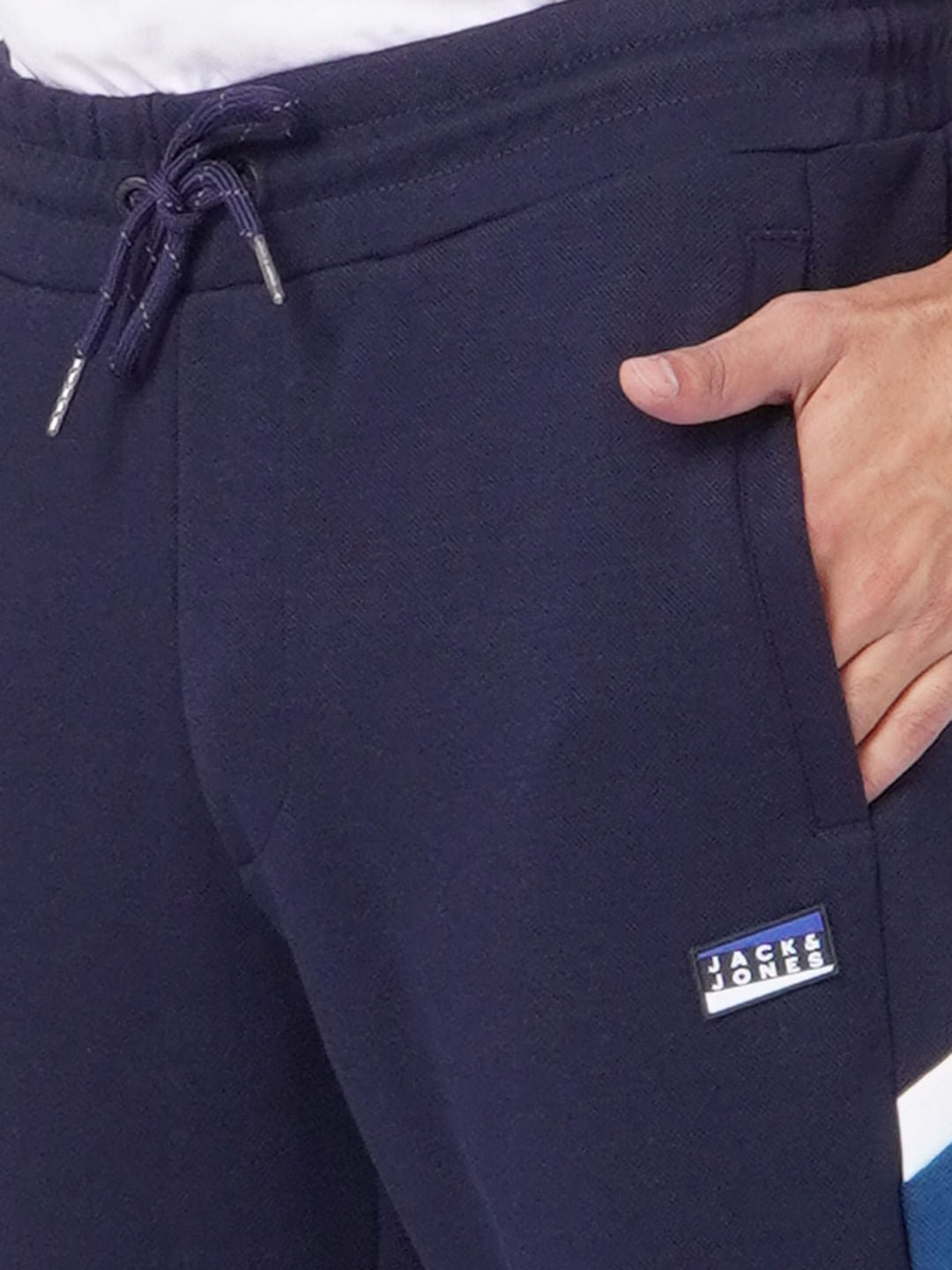 Blue Colourblocked Sweatpants