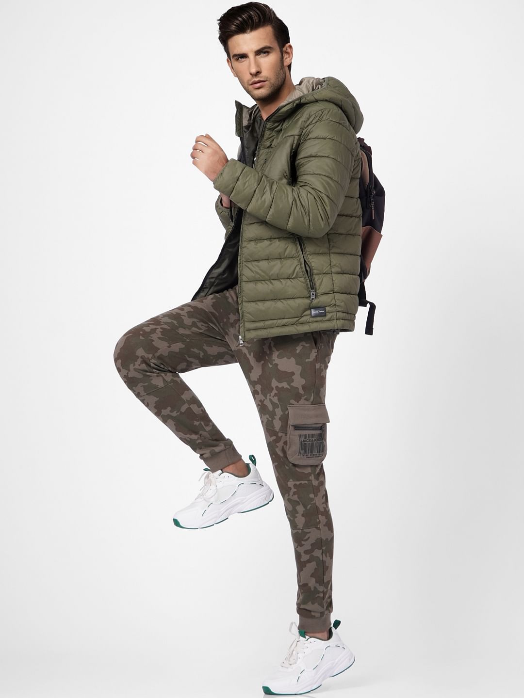 Olive Green Camo Sweatpants