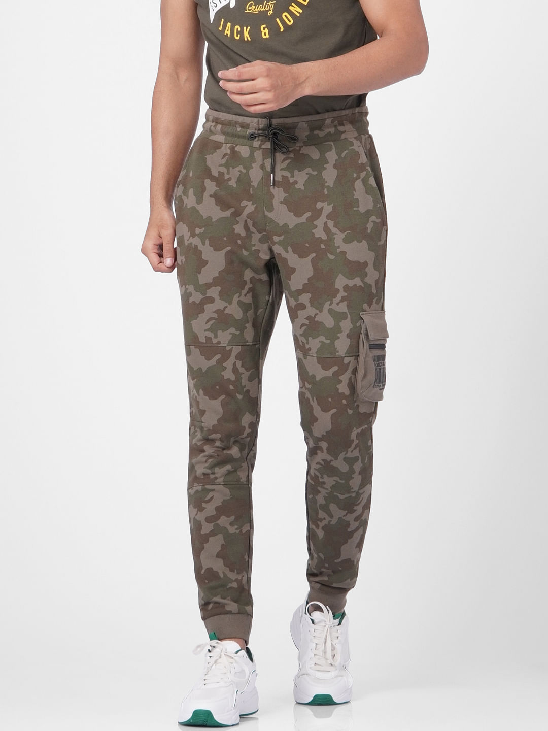 Olive Green Camo Sweatpants