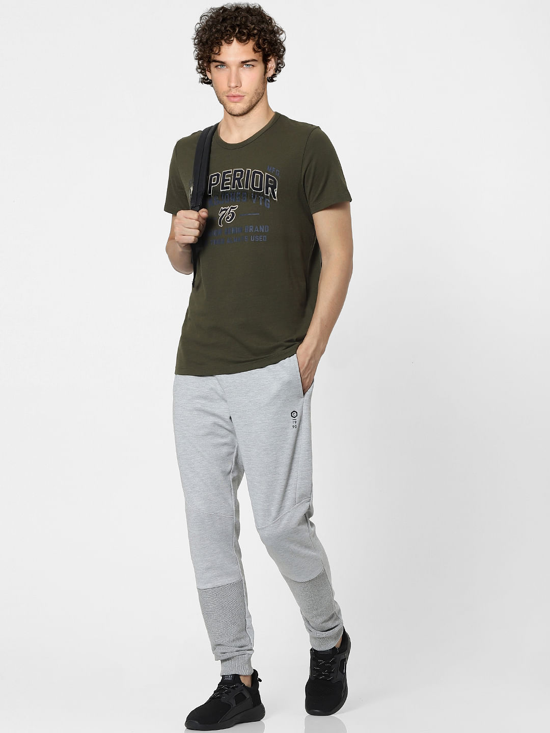 Grey Mid Rise Sweatpants - S