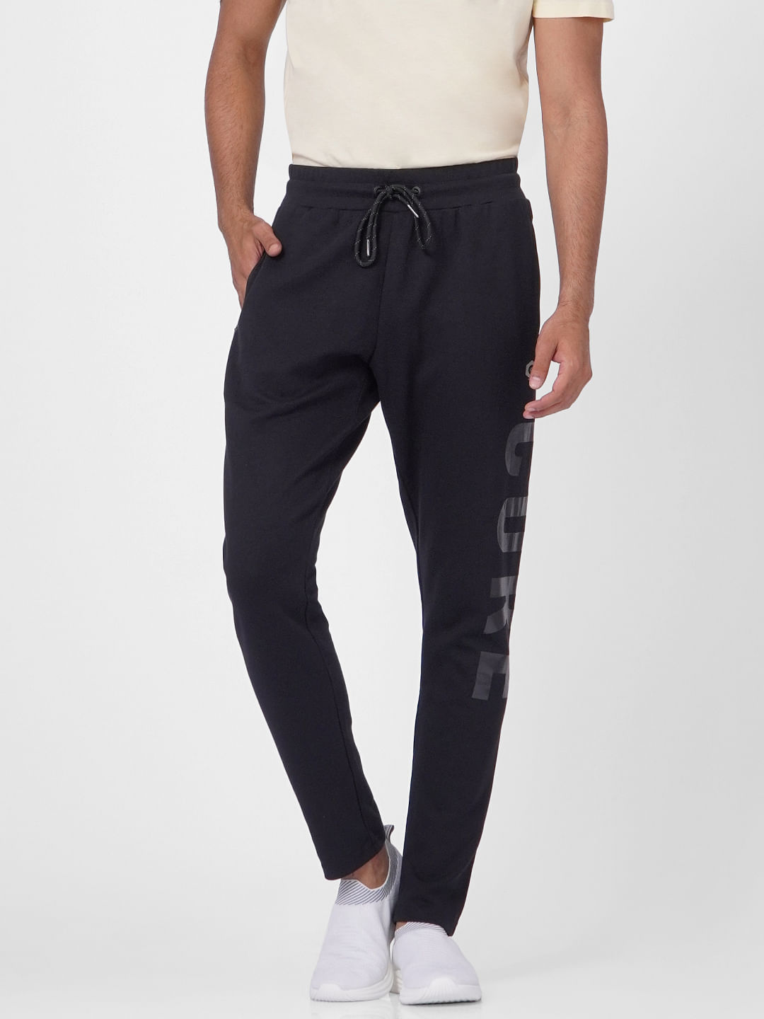 Black Mid Rise Knit Sweatpants