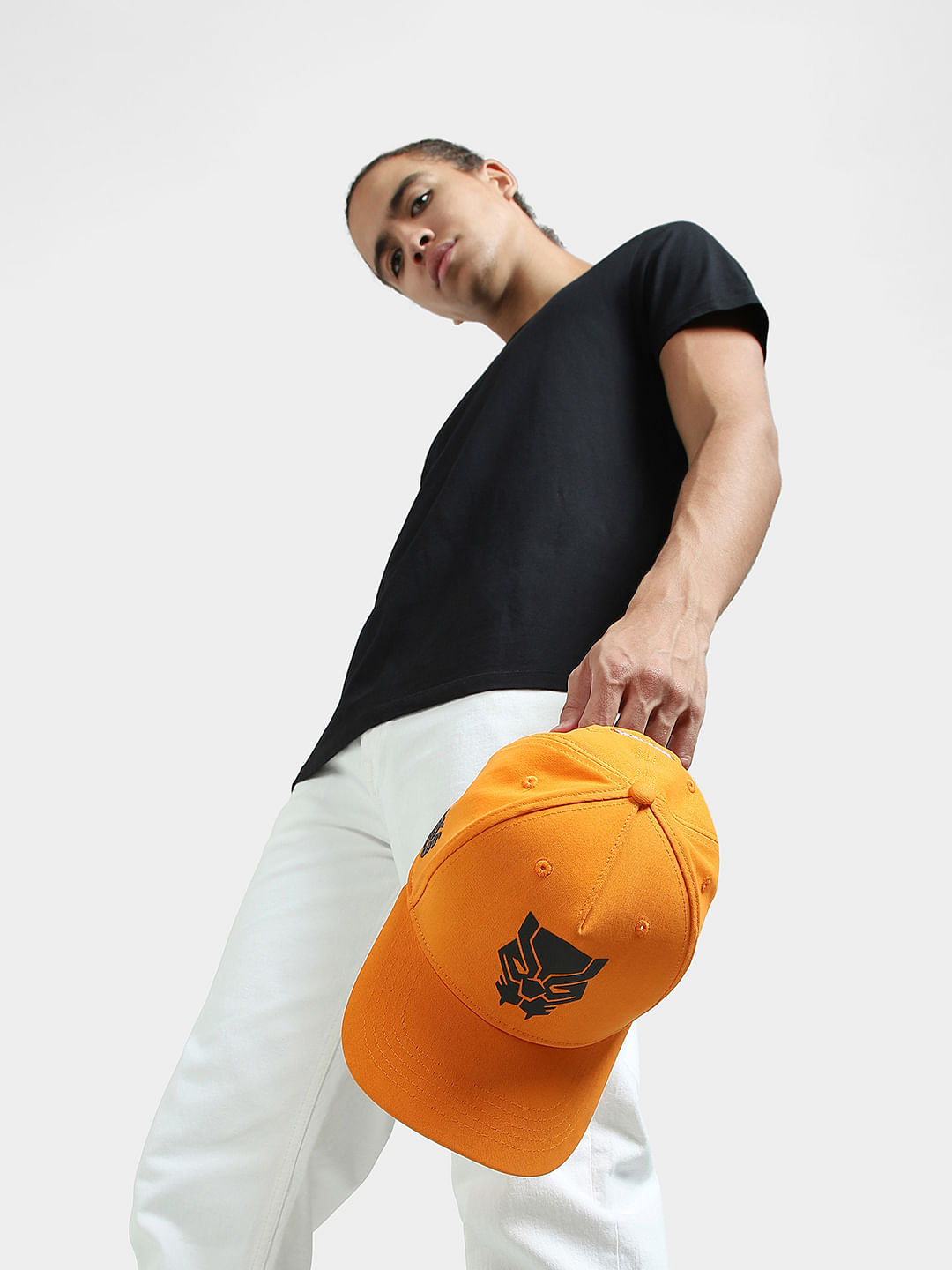 JACK&JONES X BLACK PANTHER X Black Panther Orange Motif Cap - ONE