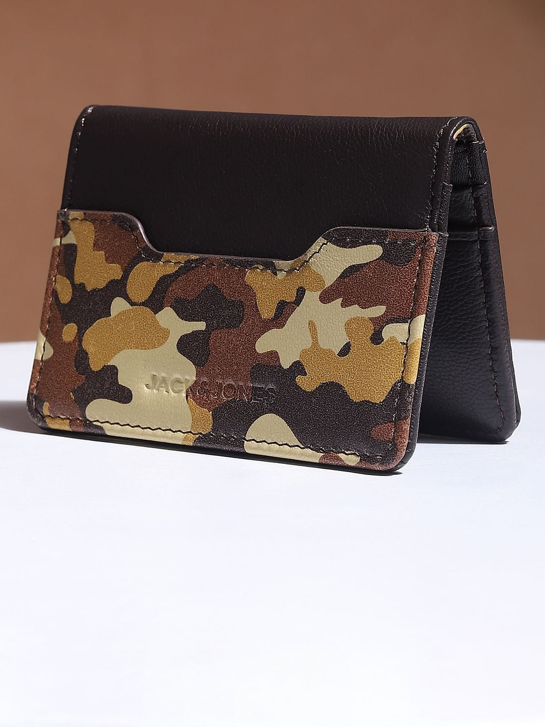 Brown Camo Print Card Holder