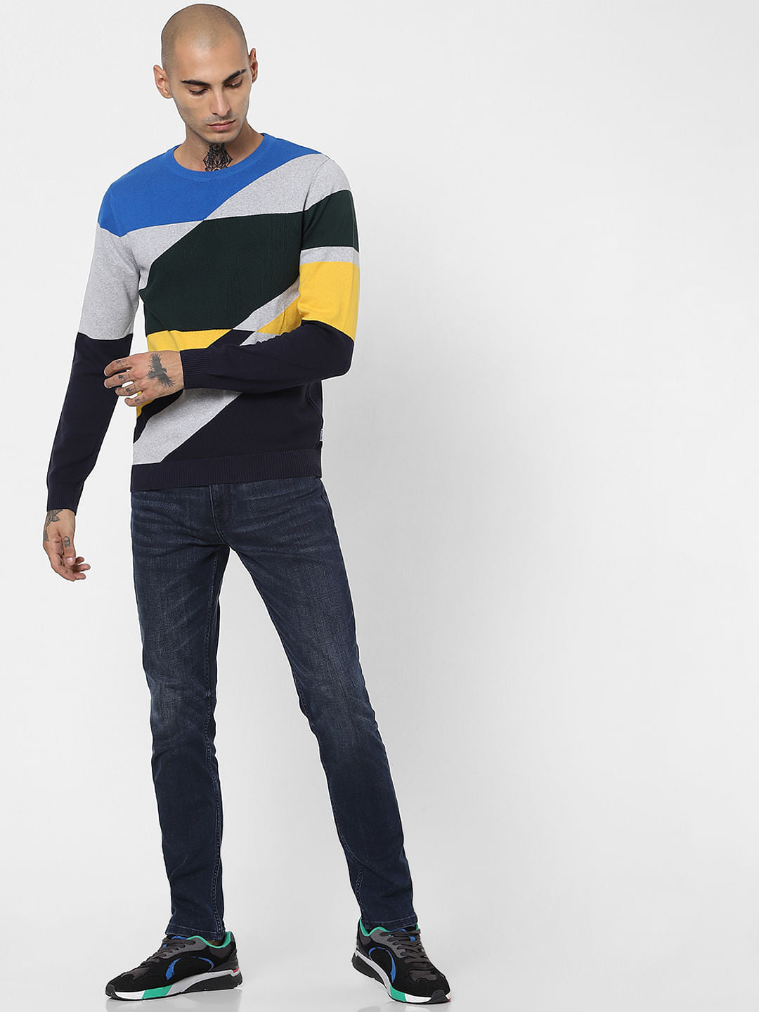 Multi-coloured Colourblocked Pullover