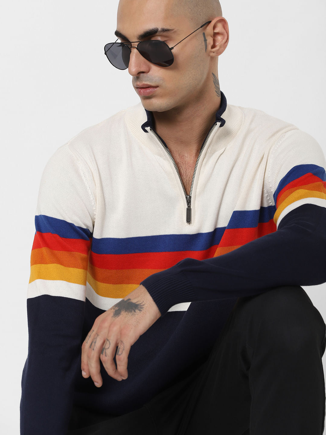 Multi-coloured Turtleneck Pullover