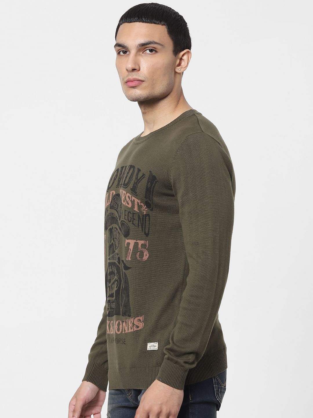 Green Graphic Print Pullover