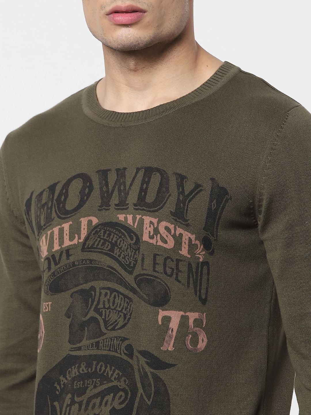 Green Graphic Print Pullover