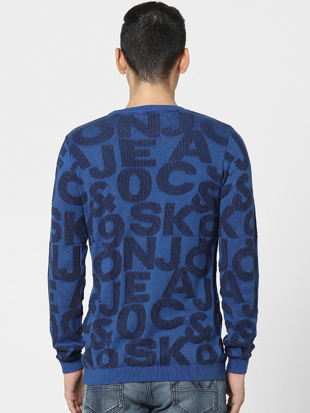 Blue Printed Pullover