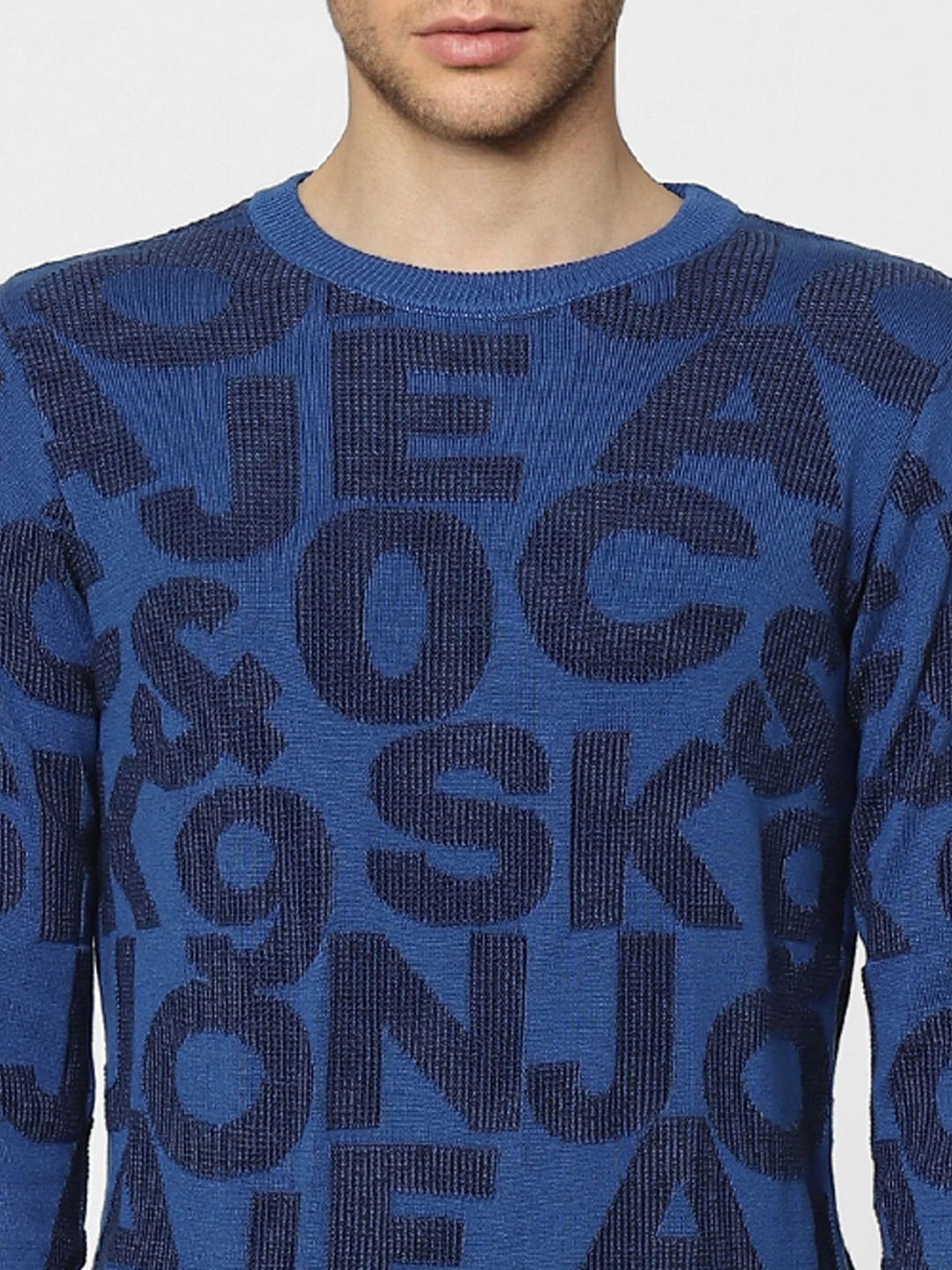 Blue Printed Pullover
