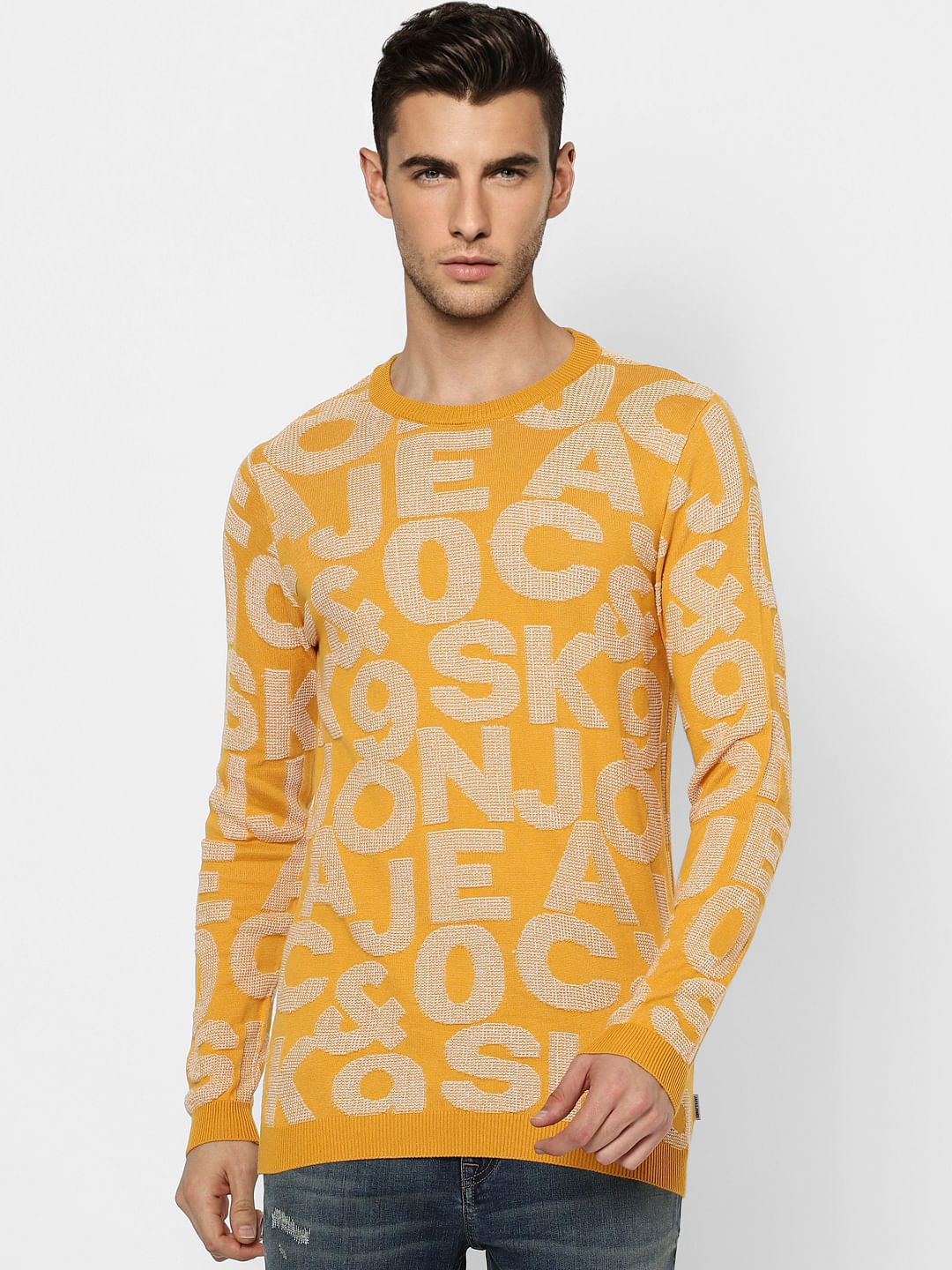 Orange Printed Pullover