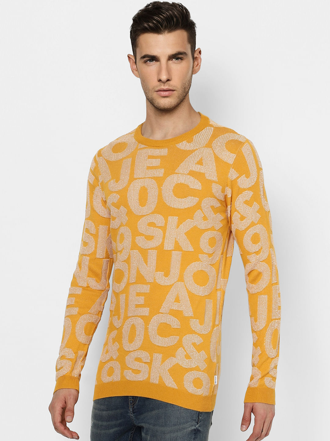 Orange Printed Pullover