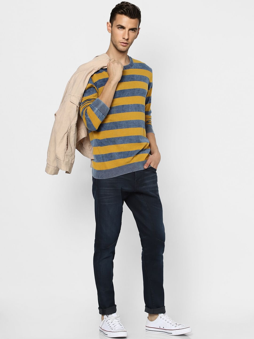Orange Striped Pullover