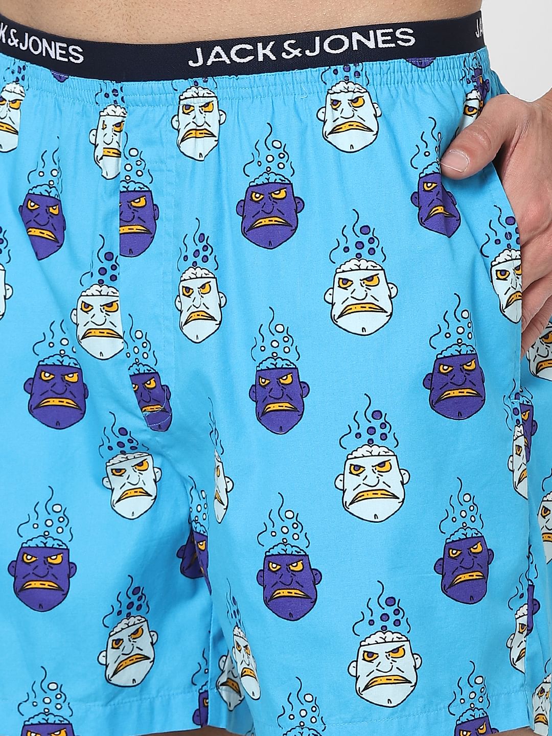 Blue Graphic Print Boxers