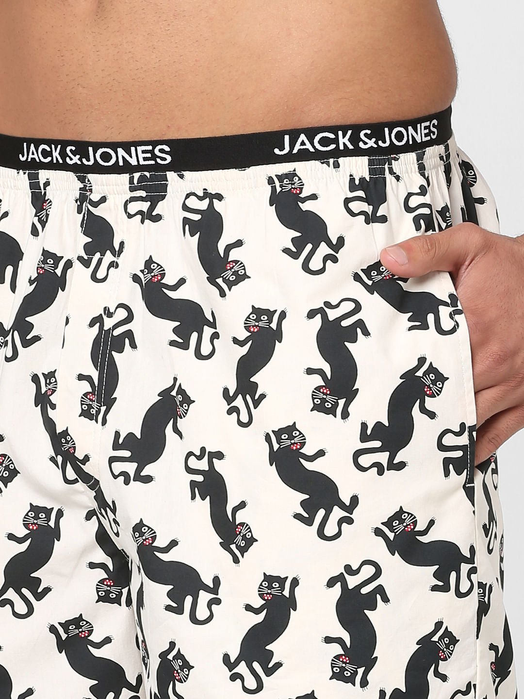 White Cat Print Boxers