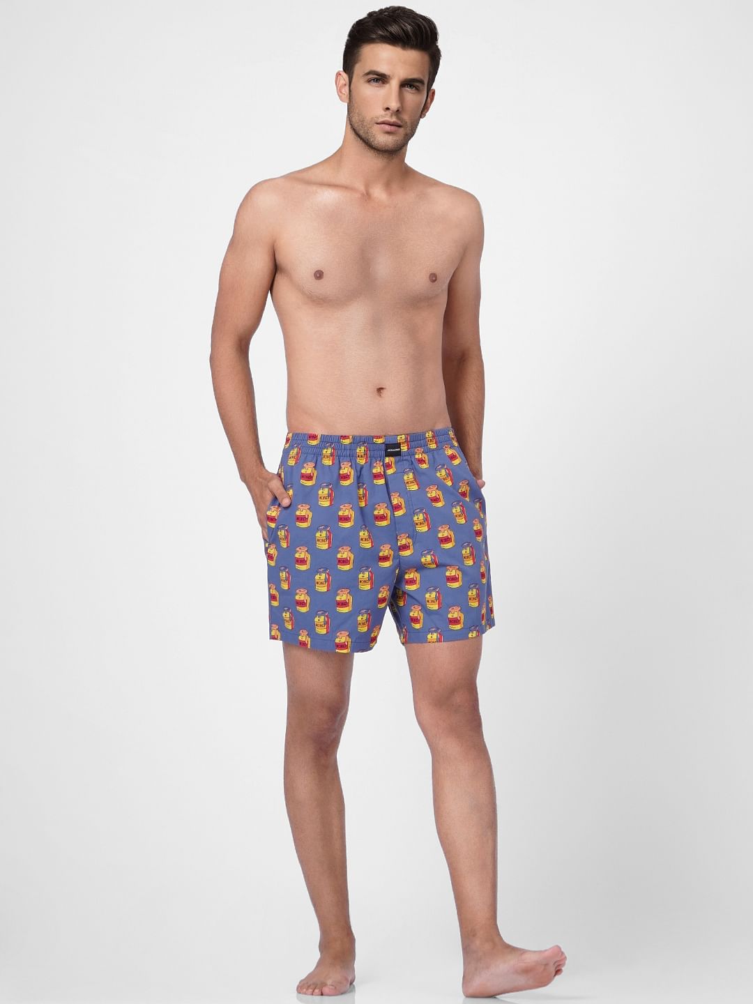 Blue Honey Jar Print Boxers