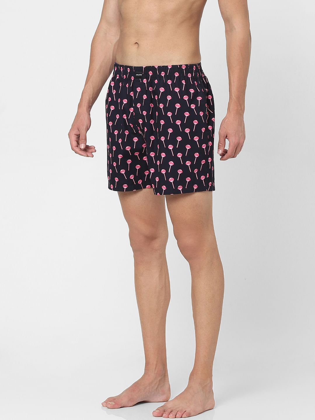 Black Lollypop Print Boxers