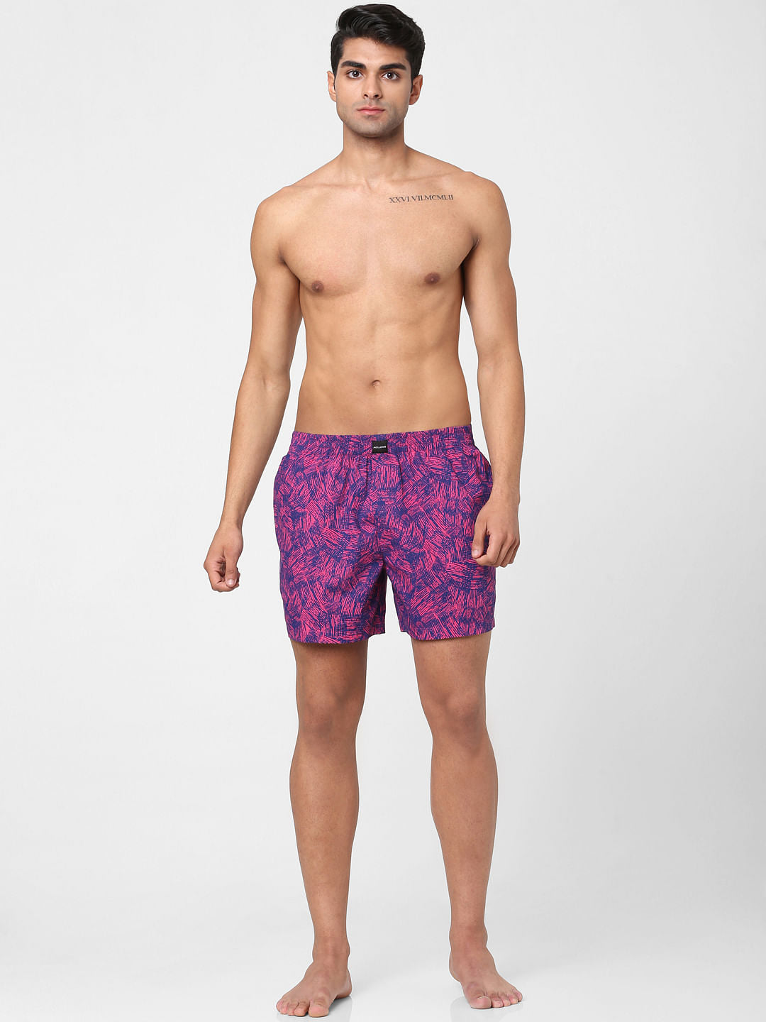 Purple Brush Stroke Print Boxers - S