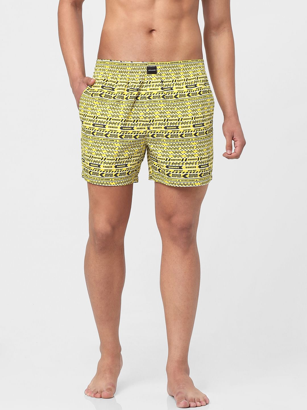 Yellow Aztec Print Boxers - S